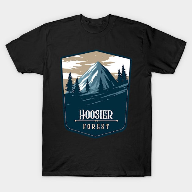 Hoosier Forest Camping Hiking and Backpacking through National Parks, Lakes, Campfires and Outdoors T-Shirt by AbsurdStore